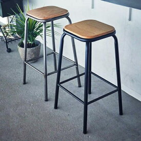 ハイスツール 1脚 カウンターチェア 完成品 背もたれなし スチール アイアン インダストリアル おしゃれ チェア 椅子 バーチェア 足置き フットレスト BAR 店舗 カフェ cafe 飲食店 ID012