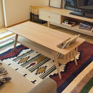 ローテーブル 幅100 幅110cm 棚付き 収納 完成品 センターテーブル テーブル 木製 天然木 北欧 ナチュラル 机 2人 3人 ソファ前 ロータイプ 高見え 高級感 ID012