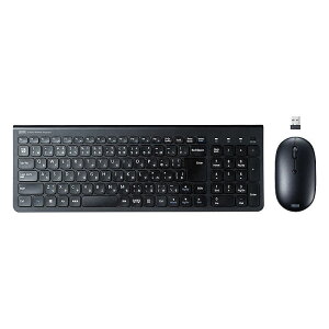マウス付き ワイヤレス キーボード (テンキー付き) 薄型 サンワサプライ SKB-WL31SETBK 新品 送料無料