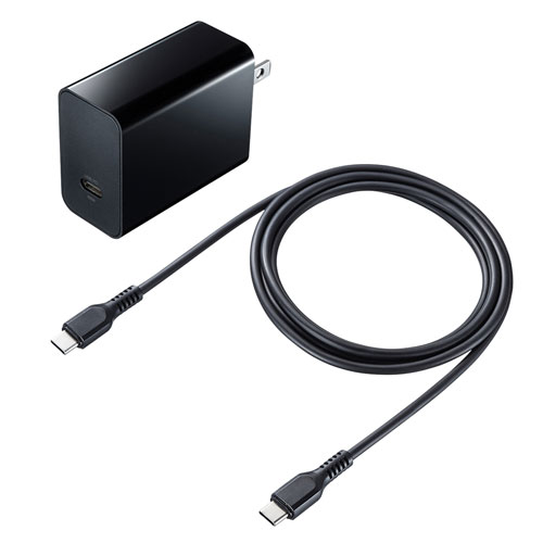 USB PD対応AC充電器 PD45W TypeCケーブル付き ブラック ノートパソコン対応 サンワサプライ ACA-PD80BK メーカー保証新品 送料無料