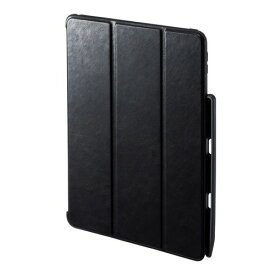 iPad 10.2インチ Apple Pencil収納ポケット付きケース ブラック ソフトレザーケース PDA-IPAD1614BK サンワサプライ 送料無料 新品