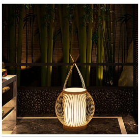 テーブルライト 1灯 おしゃれ led 和風 装飾 照明 照明器具 わびさび 卓上 掛け可能 寝室 書斎 和室 階段 竹細工 ハンドランプ 手作り おしゃれ 天然竹 自然風