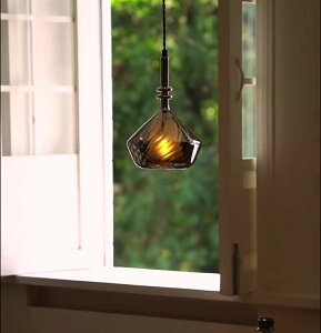 【5年保証】ペンダントライト ダイニング 北欧 ガラス ダクトレール用 アイアン ダイヤモンド型 1灯 E26口金 led モダン シンプル レトロ デザイン 天井照明 シェードランプ ライト 玄関 リビ