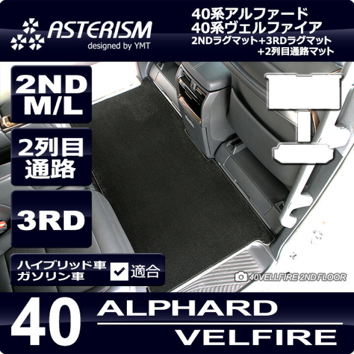 楽天市場】40系新型アルファード 2NDラグマットM / Lサイズ＋3RD  