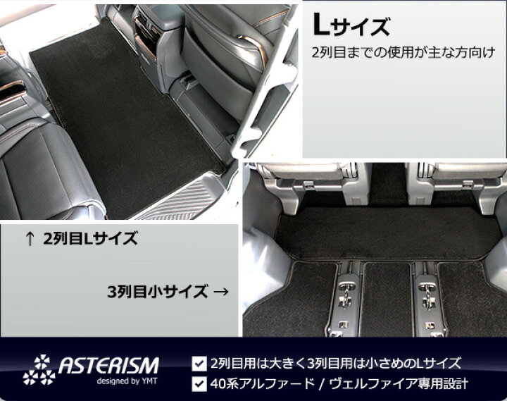 楽天市場】40系新型アルファード 2NDラグマットM / Lサイズ＋3RD  