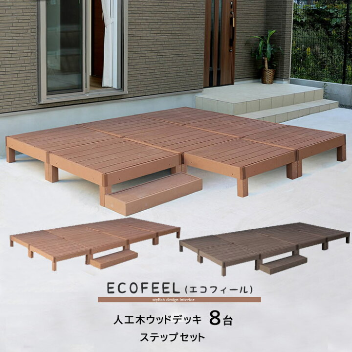 楽天市場】ウッドテラス セット ウッドパネル 樹脂 人工木 
