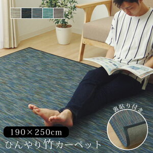 竹ラグ 竹製ラグ 無地 190×250cm バンブー 長方形 カーペット 夏用 冷感 ひんやり 抗菌 おしゃれ シンプル 夏用ラグ ラグマット オールシーズン 畳 和室 和 和風 北欧 ストライプ 織り 洋室 リビ