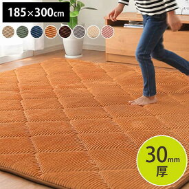 極厚 ラグ カーペット 185×300cm 長方形 4畳 ラグマット マット 厚手 滑り止め ホットカーペット対応 床暖房対応 冬 かわいい シンプル 冬用 分厚い 北欧 無地 韓国インテリア キルティング 床暖房 厚い ウレタン 秋冬 こたつ敷き布団 コタツ敷布団 こたつ布団 コーデュロイ