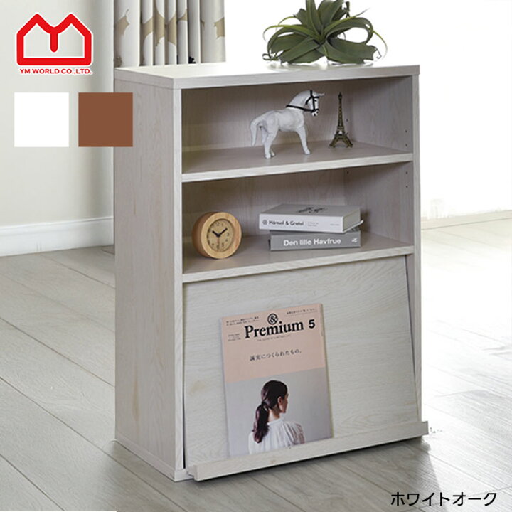 楽天市場】1枚フラップ 扉付 キャビネット本棚 棚 ラック リビング収納 