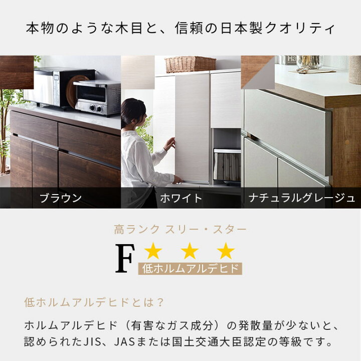 楽天市場】食器棚 国産 幅60cm カップボード キッチン収納 レンジ台 