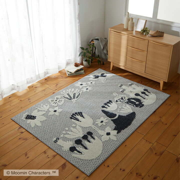 楽天市場】MOOMIN ムーミン ラグマット 130×185 日本製 長方形 ラグ 