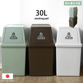 ★10枚限定10％OFFクーポン配布中★ゴミ箱 スタッキングペール 30L 幅28cm 分別 スリム ふた付き おしゃれ 大容量 ペール ダストボックス スタッキングペール ごみ箱 ごみばこ 蓋付き ふたつき フタ付き 30リットル キャスター付き キャスター フロントオープン シンプル