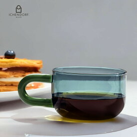 【スーパーSALE 20%OFF！＋クーポンも♪】イッケンドルフ ミラノ ティーカップ ペトロール 青緑色 COFFEE&T tea cup petrol コーヒーカップ マグカップ スープカップ ガラス 透明 耐熱ガラス 軽い おしゃれ 業務用 グラス ギフト イタリア ソーサーなし ICHENDORF MILANO