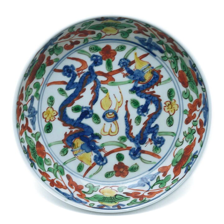 楽天市場】九谷焼：萬暦赤絵双龍文向付・正木春蔵《小皿・14.8cm 