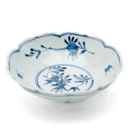 染付：染付果実蝙蝠輪花鉢・樋山真弓《小鉢・15.5cm》