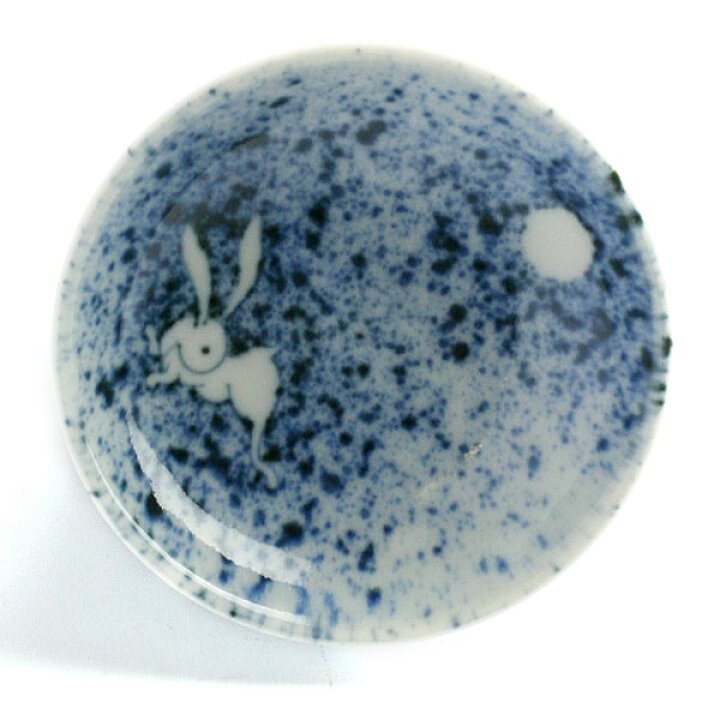 楽天市場】染付吹墨月に兎3.2寸皿・阪東晃司《豆皿・9.7cm》 : 和食器 