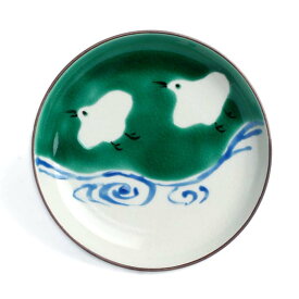 九谷焼：絵変わり千鳥文3.5寸皿・九谷美陶園《小皿・11.5cm》