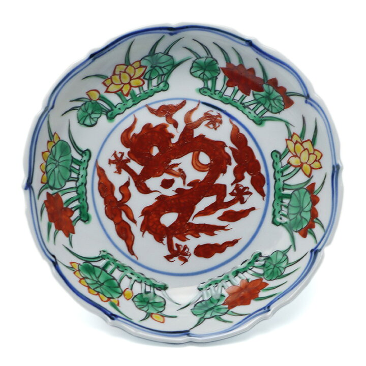 楽天市場】九谷焼：萬暦赤絵竜文皿・須田菁華《小皿・12.8cm》 : 和 