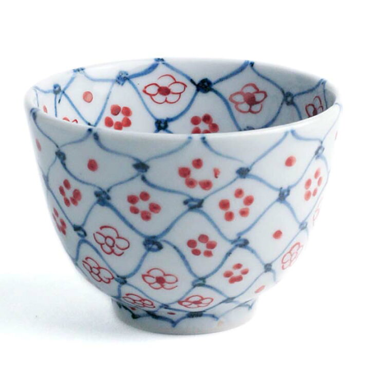 楽天市場】九谷焼：天啓赤絵花網文茶碗・須田菁華《汲出・ぐい呑み 