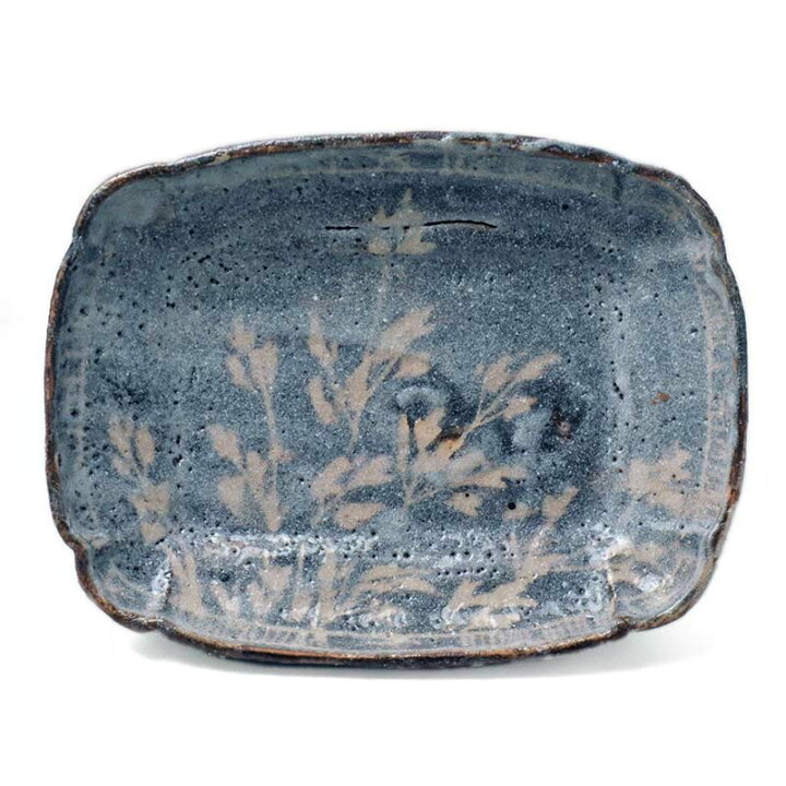 楽天市場】志野焼：鼠志野萩文四方向付・瀧川恵美子《小皿・17.7cm 