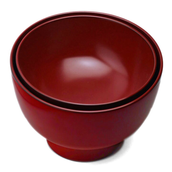 楽天市場】漆器・輪島塗：朱二つ椀《合鹿椀》・奥田志郎《汁椀・お椀  