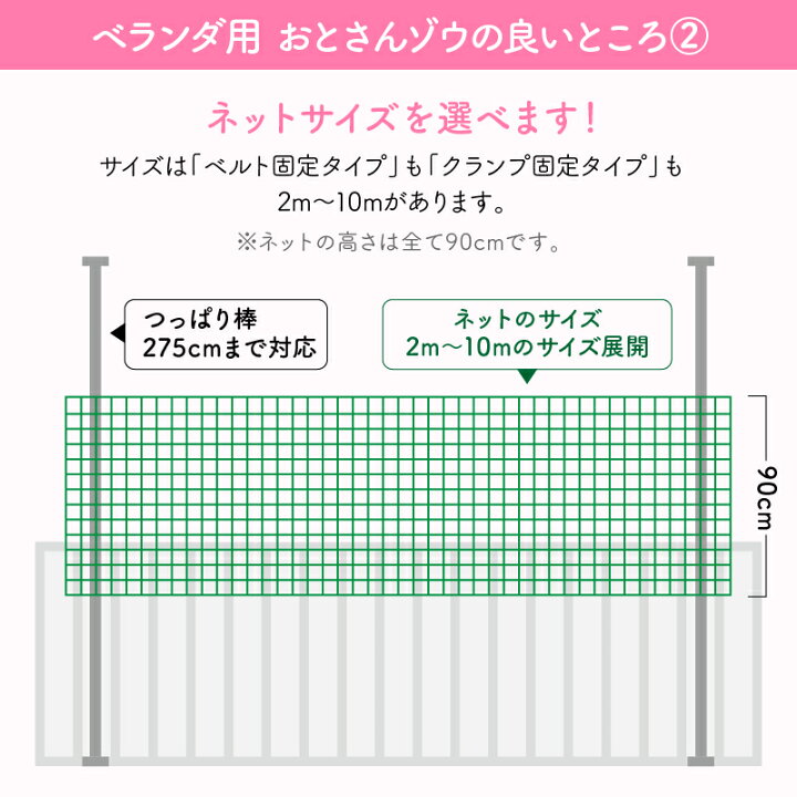 楽天市場】ベランダからの転落防止ネット 【 おとさんゾウ 