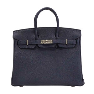 HERMES �G�����X �o�[�L��25 �u���[�j���C �g�S �V���o�[���� �n���h�o�b�O K���� �V�i(HERMES Birkin25 Bleu Nuit Veau Togo Silver HW Handbag[BRAND NEW][Authentic])