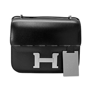 HERMES �G�����X �R���X�^���X3 �~�j 18 �� (�u���b�N) �{�b�N�X�J�[�t �V���o�[���� �V�����_�[�o�b�O K���� �V�i(HERMES Constance 3 18 Noir (Black) Box Calf Silver HW Shoulder bag[BRAND NEW][Authentic])