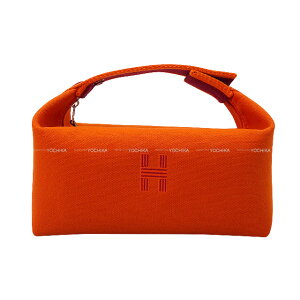 HERMES GX ubhAubN PM t[IW/[WAbV gAbV Vo[ |[` Vi(HERMES Bride a Brac PM Feu Orange/Rouge H Toile H Silver HW Pouch[BRAND NEW][Authentic])