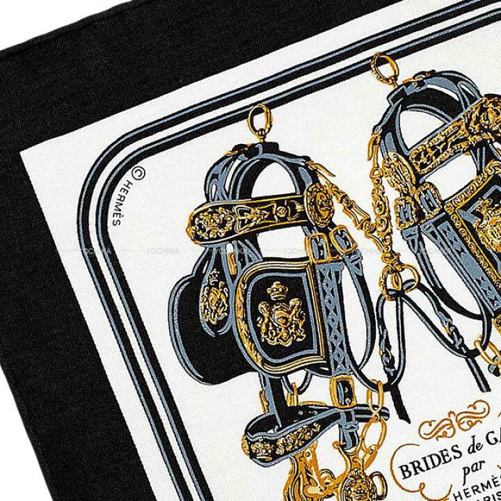 楽天市場】HERMES エルメス カレ20 ナノ ブリッドドゥガラ 黒 