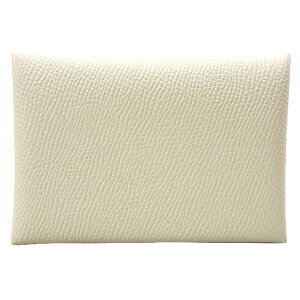 HERMES �G�����X �J�����B �N�� �G�v�\�� �V���o�[���� �J�[�h�P�[�X K���� �V�i(HERMES Calvi Craie Veau Epsom Silver HW card holder[BRAND NEW][Authentic])