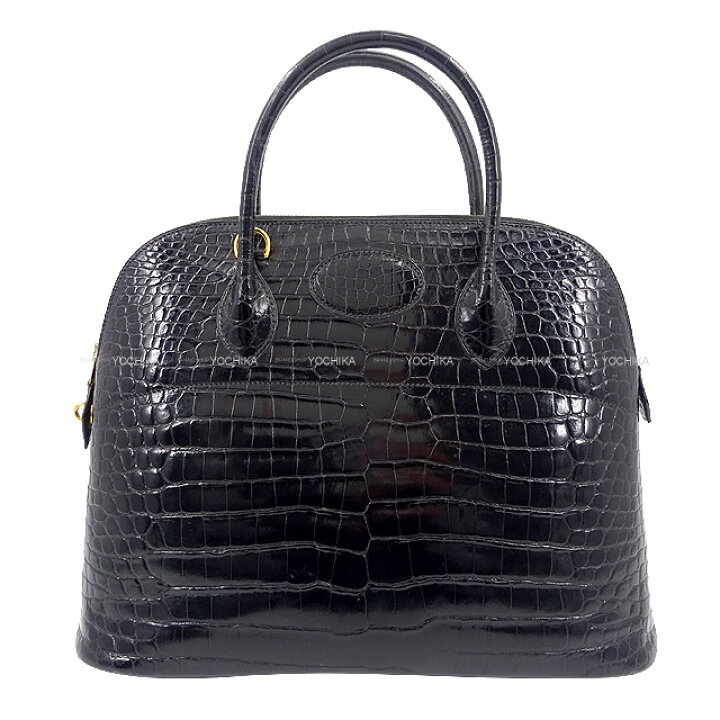 楽天市場】HERMES エルメス ボリード35(37) 黒 (ブラック 