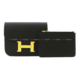 HERMES GX RX^X X  (ubN) Gv\ S[h ܂z K Vi(HERMES Constance Slim Noir (Black) Veau Epsom Gold HW Bi-fold wallet[BRAND NEW][Authentic])