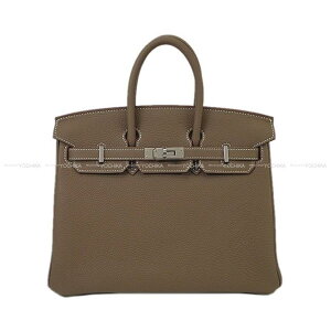 HERMES �G�����X �o�[�L��25 �G�g�[�v (�G�g�D�[�v) �g�S �V���o�[���� �n���h�o�b�O K���� �V�i(HERMES Birkin25 Etoupe Veau Togo Silver HW Handbag[BRAND NEW][Authentic])