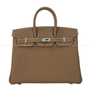 HERMES �G�����X �o�[�L��25 �G�g�[�v (�G�g�D�[�v) �g�S �V���o�[���� �n���h�o�b�O G���� �V�i(HERMES Birkin25 Etoupe Veau Togo Silver HW Handbag[BRAND NEW][Authentic])