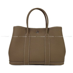 HERMES GX K[fp[eB 30 TPM I[U[ Gg[v (GgD[v) lS_ Vo[ g[gobO K Vi(HERMES Garden Party 30 TPM All Leather Etoupe Veau Negonda Silver HW tote bag[BRAND NEW]