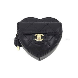 CHANEL シャネル マトラッセ ココマーク ハート型 コインポーチ 黒 (ブラック) ラムスキン ゴールド金具 AP2786 ブレスレット 新品(CHANEL Matelasse COCO mark Heart shape coin poach Noir (Black) Lambskin bracelet[BRAND NEW][Authentic])【あす楽対応】#よちか