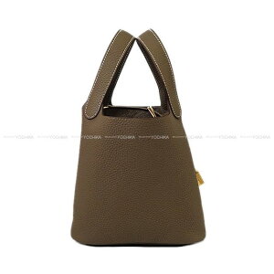 HERMES �G�����X �s�R�^�����b�N 18 PM �G�g�[�v (�G�g�D�[�v) �g������ �S�[���h���� �n���h�o�b�O K���� �V�i(HERMES Picotin Lock 18 PM Etoupe Taurillon Leather Gold HW Handbag[BRAND NEW][Authentic])