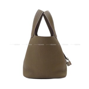 HERMES GX sR^bN 18 PM Gg[v (GgD[v) gN}X Vo[ nhobO K Vi(HERMES Picotin Lock 18 PM Etoupe Taurillon Clemence Silver HW Handbag[BRAND NEW][Authentic])