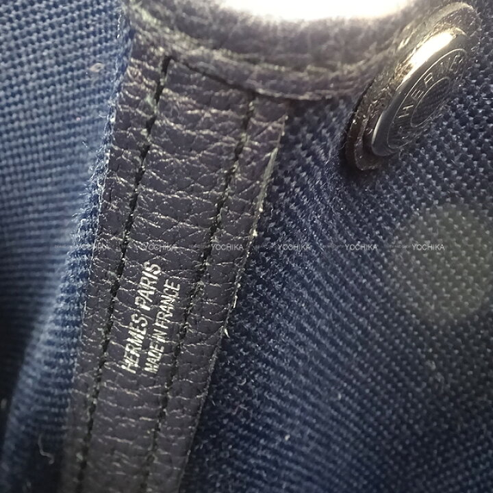 楽天市場】HERMES エルメス ガーデンパーティ 30 TPM ブルーマリン/黒 