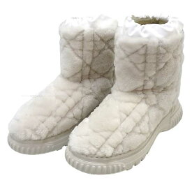 Dior ディオール ショートブーツ フロスト ムートン オフホワイト カナージュエンブロイダリーシアリング #37 KCI992SKK_SC03W ブーツ 新品(Dior Short boots Frost Shearling boots[BRAND NEW][Authentic])【あす楽対応】#yochika