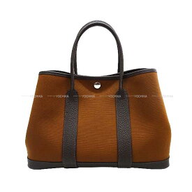 HERMES エルメス ガーデンパーティ 30 TPM アルザン/エベンヌ (エベーヌ) トワルオフィシエ/ネゴンダ シルバー金具 トートバッグ B刻印 新品同様【中古】([Pre-loved] HERMES Garden Party 30 TPM Alezan/Ebene Toile officier/Veau Negonda Silver HW tote bag)