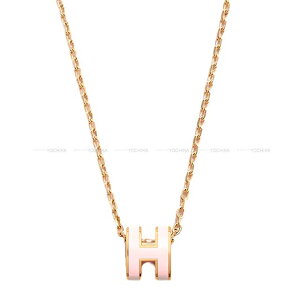 HERMES GX ~j |bvAbV [YhWF [YS[hv[ebh/bJ[ lbNX Vi(HERMES Mini Pop H Rose Dragee Rosegold plated/Lacquer necklace[BRAND NEW][Authentic])