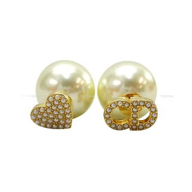Dior ディオール ドライパール CDロゴ ハート ゴールド金具 ピアス 新品同様【中古】([Pre-loved] Dior Dried Pearl CD logo Heart Gold HW pierced earring[LIKE NEW][Authentic])【あす楽対応】#yochika