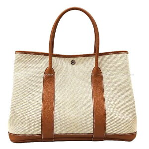 HERMES GX K[fp[eB 36 PM i`/S[h gcCH/lS_ Vo[ g[gobO B Vi(HERMES Garden Party 36 PM Naturel/Gold Toile Twill H/Veau Negonda Silver HW tote bag[BRAND