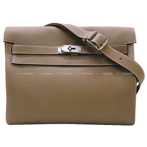 HERMES �G�����X �P���[ ���b�Z���W���[ 32 GM �G�g�[�v (�G�g�D�[�v) �g�S �V���o�[���� �V�����_�[�o�b�O K���� �V�i(HERMES Kelly Messenger 32 GM Etoupe Veau Togo Silver HW Shoulder bag[BRAND NEW][Authentic])