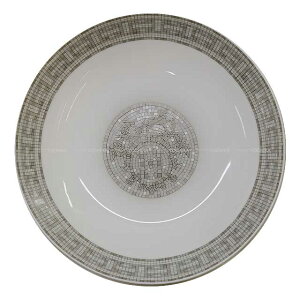 HERMES GX VAv[g UCN24 17cm v`i |[Z() M Vi(HERMES Cereal plate mosaic 24 17cm Platinum Porcelain Plate[BRAND NEW][Authentic]) #yochika