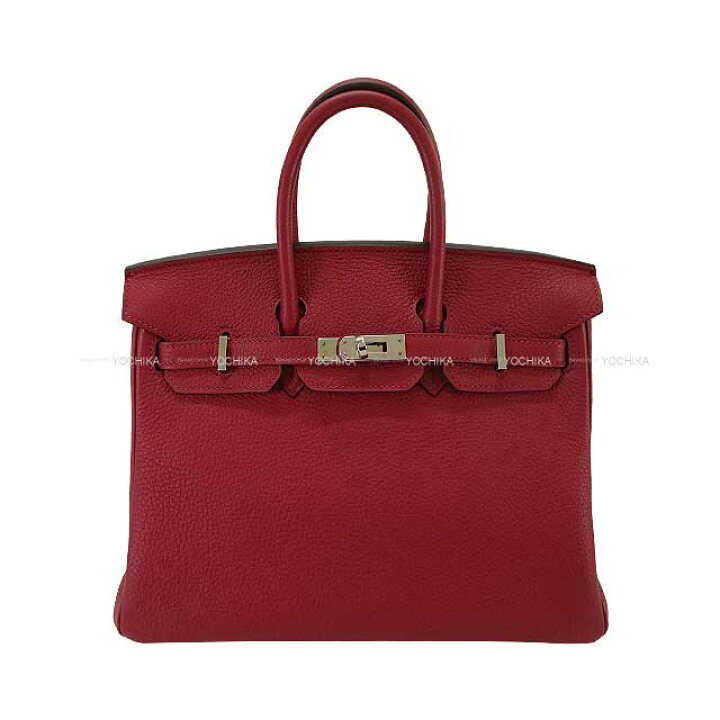 楽天市場】HERMES エルメス バーキン25 ルージュグレナ トゴ シルバー 