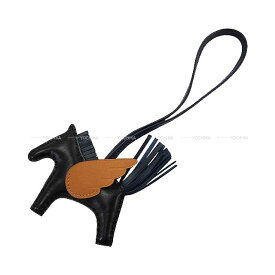 HERMES エルメス ロデオ ペガサス PM 黒 (ブラック)/ブルーニュイ/ゴールド アニョーミロ(ラム)/スイフト バッグチャーム W刻印 新品(HERMES Rodeo Pegasus PM Noir (Black)/Bleu Nuit/Gold Agneau Milo/Veau Swift bag charm[BRAND NEW][Authentic])