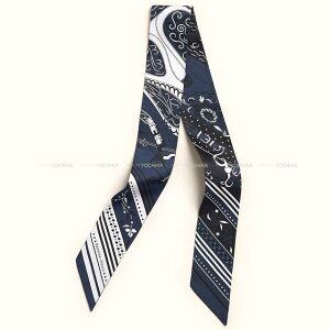 美品 エルメス ツイリー LES ZEBRES シルク ネイビー スカーフ 0331-2  